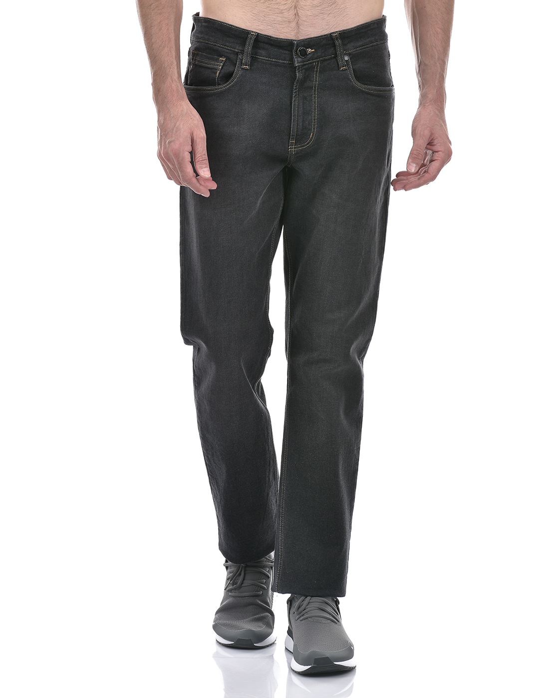 Numero Uno Men Solid Dark Grey Jeans